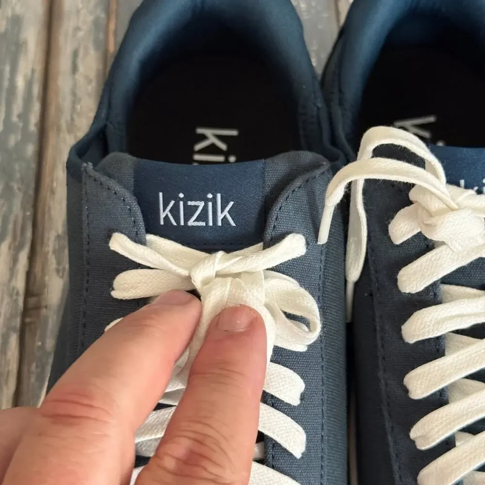 Kizik Irvine Blue Sneakers Mens 8W Womens 9.5W Lace Up Cushioned NEW